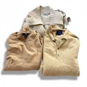 Upcycle Craft Cashmere Sweater Lot (3) | Neutral Tones | Lands End Neiman Marcus